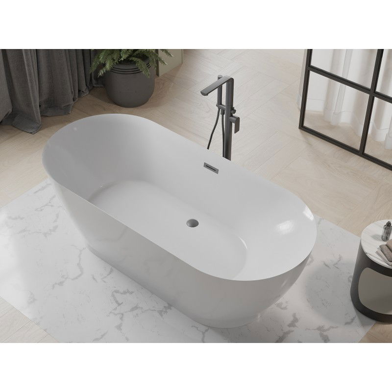 Mexen Roxy свободно стояща вана 180 x 85 см, бяла, преливник gun metal - 51201808500-95