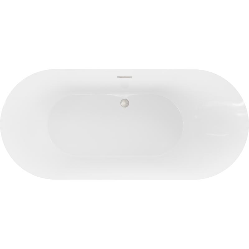 Mexen Roxy самостоятелно стояща вана 180 x 85 cm, бяла, преливник от матов никел - 51201808500-97