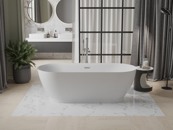 Mexen Roxy самостоятелно стояща вана 180 x 85 cm, бяла, преливник от матов никел - 51201808500-97