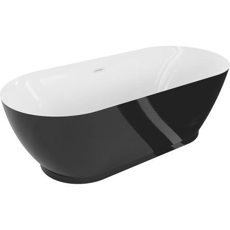 Mexen Roxy самостоятелна вана 180 x 85 cm, бяла/черна, бял преливник - 51201808575-20