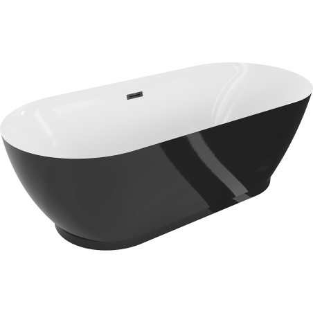 Mexen Roxy свободностояща вана 180 x 85 см, бяла/черна, черен преливник - 51201808575-70