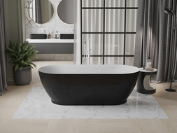 Mexen Roxy самостоятелна вана 180 x 85 cm, бяла/черна, бял преливник - 51201808575-20