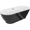 Mexen Roxy самостоятелна вана 180 x 85 см, бяла/черна, преливник gun gray четкан - 51201808575-66