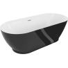 Mexen Roxy свободностояща вана 180 x 85 cm, бяла/черна, преливник никел полиран - 51201808575-97