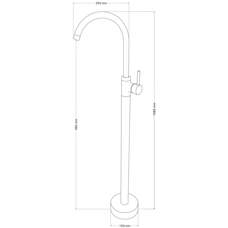 Mexen Alma самостоятелен смесител за мивка, черен - 75034-70