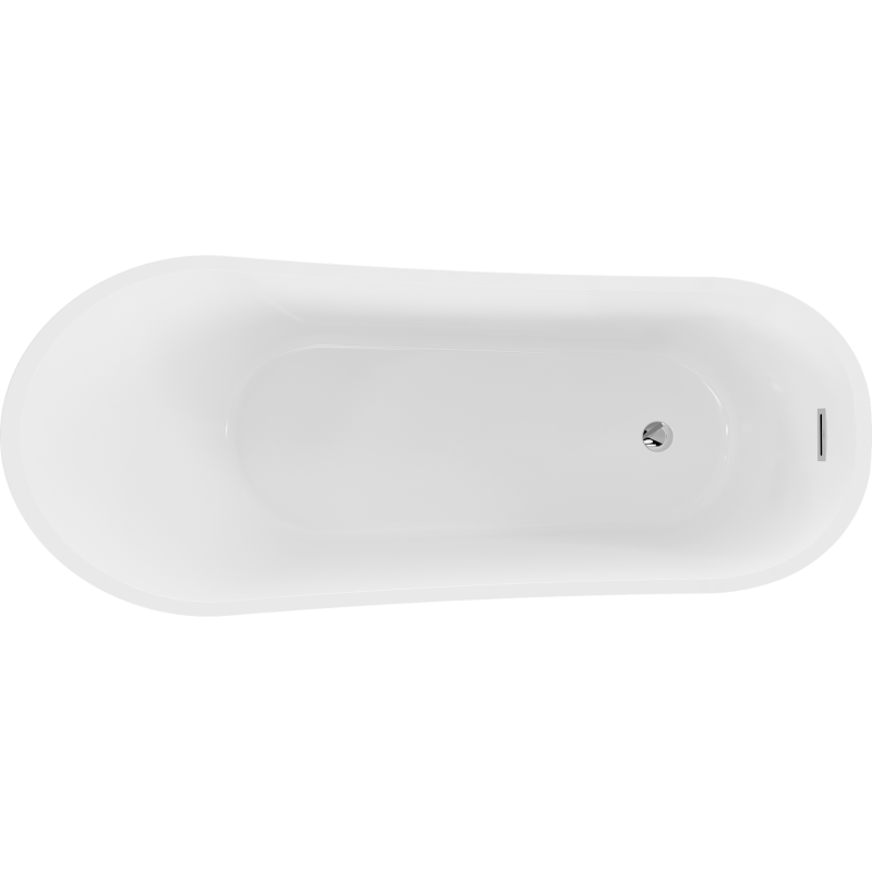 Mexen Alta самостоятелна вана 170 x 75 см, бяла/черна, хромирано преливане - 52141707575-01