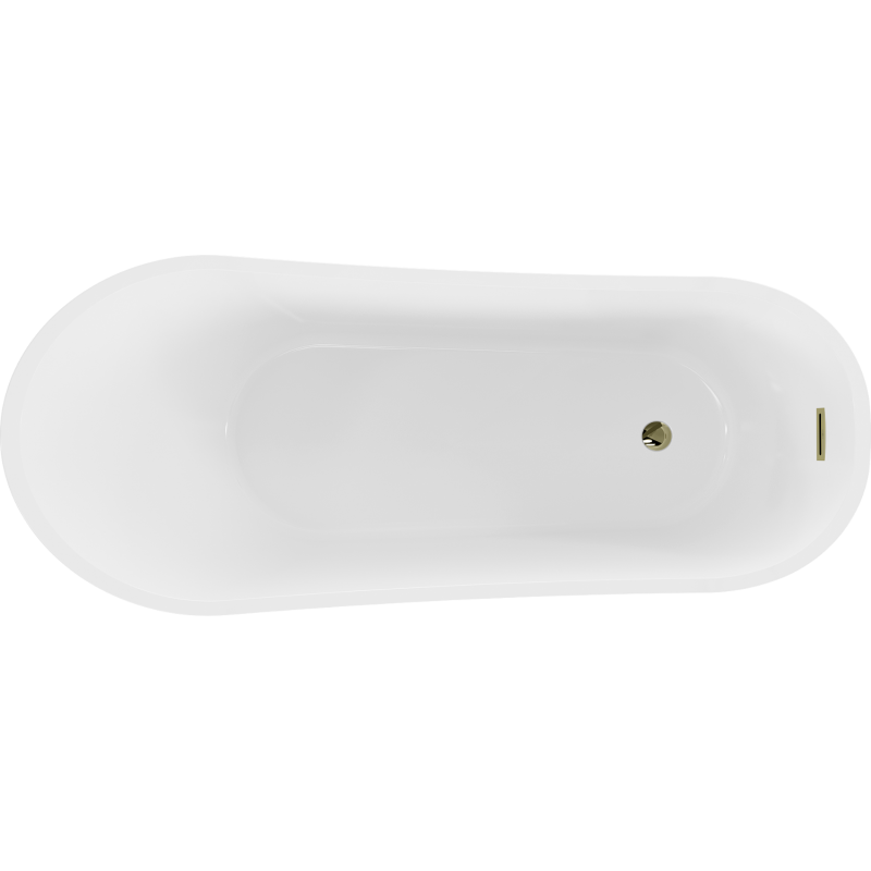 Mexen Alta свободно стояща вана 170 x 75 см, бяла/черна, преливник златен - 52141707575-50