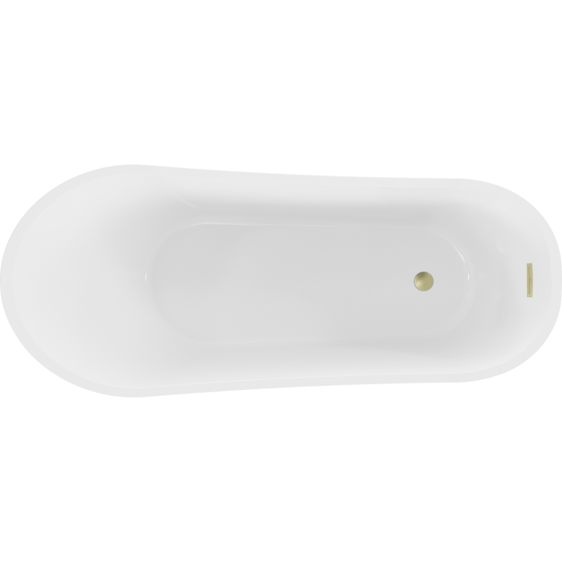 Mexen Alta самостоятелна вана 170 x 75 cm, бяла/черна, преливник златисто матиран - 52141707575-55