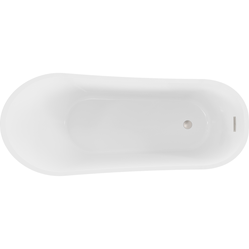 Mexen Alta самостоятелна вана 170 x 75 см, бяла/черна, преливник четкан никел - 52141707575-97