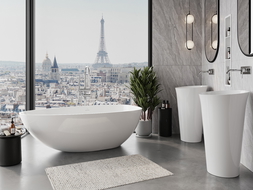 Mexen Imola свободно-стояща вана от конгломерат 160 x 81 см, бял гланц - 57281608010