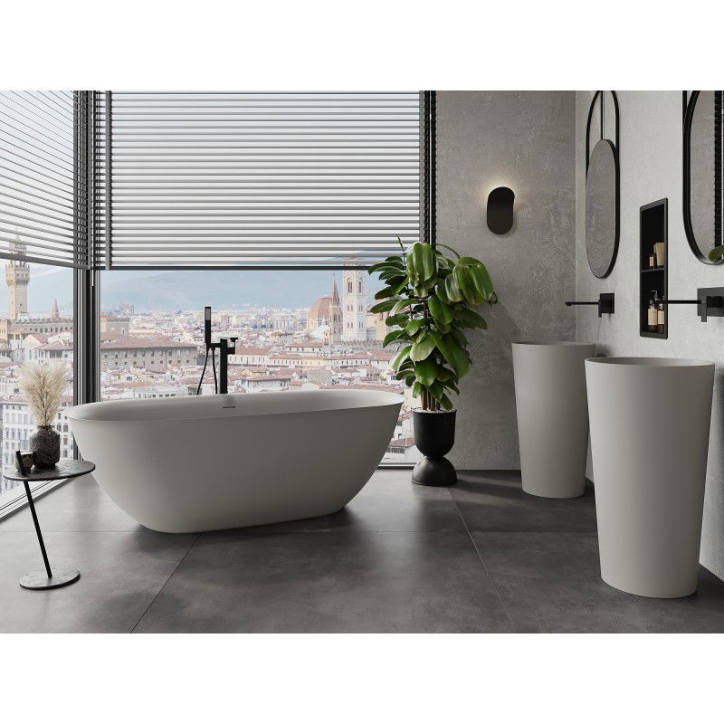 Mexen Siena самостоятелно стояща вана от конгломерат 170 x 80 см, мат бетон - 57291708061