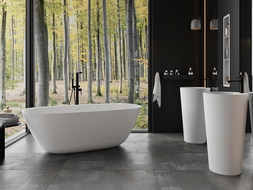 Mexen Como самостоятелна вана от конгломерат 150 x 82 см, бяла мат - 57311508200