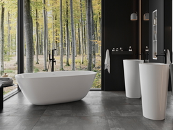 Mexen Como самостоятелна вана от конгломерат 150 x 82 cm, бял гланц - 57311508210