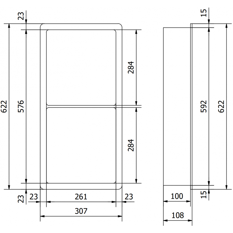 Mexen X-Wall-K нишова полица от конгломерат 62,2 x 30,7 см, бяла - 1900623010