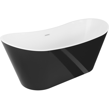 Mexen Montana свободностояща вана 150 x 75 cm, бяла/черна, бял преливник - 52011507575-20