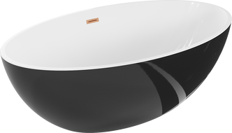 Mexen Nike самостоятелна вана 175 x 100 см, бяла/черна, матова мед - 54071751075-65