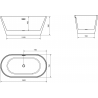 Mexen Flavia свободностояща вана 150 x 75 см, бяла, с отлив gun gray четка - 54031507500-66