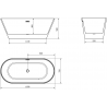 Mexen Flavia самостоятелна вана 160 x 75 см, бяла, с brushed меден отточен отвор - 54031608000-65