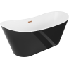 Мексен Монтана свободностояща вана 180 x 90 см, бяла/черна, с brushed меден отвод - 52011809075-65