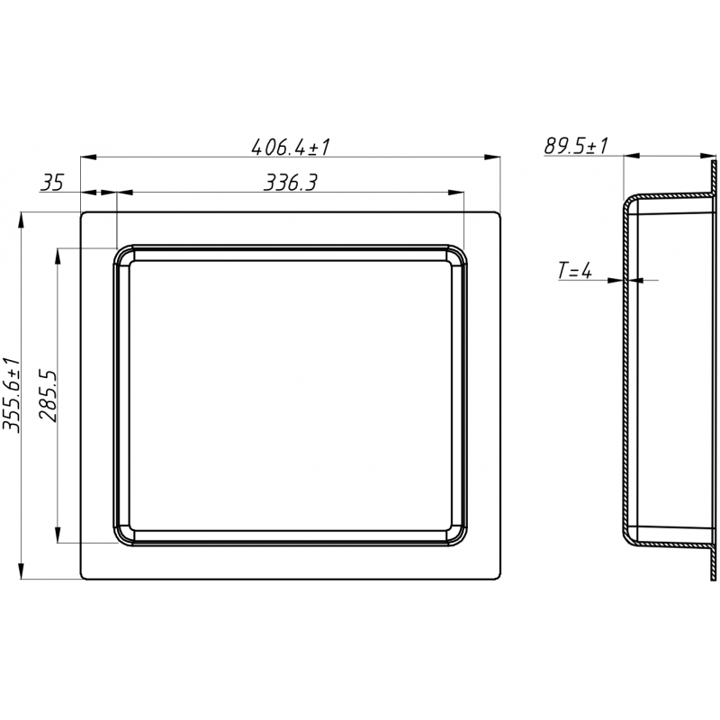 Mexen X-Wall-S нишова полица SMC с борд 35,5 x 40,7 см, бяла - 1901354109