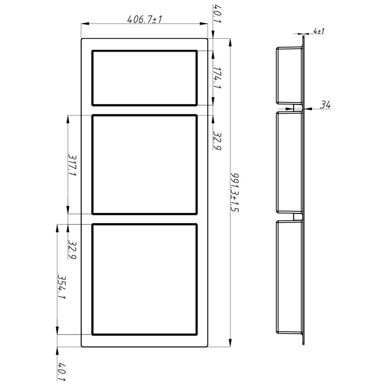 Mexen X-Wall-S нишева лавица SMC с яка 99,1 x 40,7 см, бяла - 1901994109