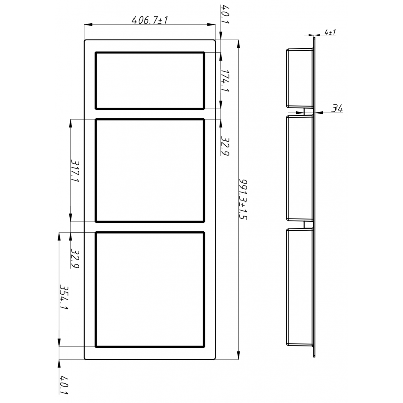 Mexen X-Wall-S нишова полица SMC с фланец 99,1 x 40,7 см, бяла - 1901994109