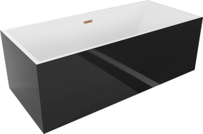 Mexen Vigo самостоятелна вана 178,5 x 80 cm, бяла/черна, преливане матирана мед - 51251788075-65