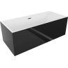 Mexen Vigo свободностояща вана 178,5 x 80 см, бяла/черна, преливник gun gray четка - 51251788075-66