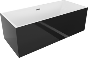 Mexen Vigo свободностояща вана 178,5 x 80 cm, бяла/черна, преливник gun metal - 51251788075-95
