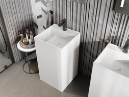 Mexen Belen конгломератна свободностояща мивка 45 x 45 cm, бяла мат - 26604500