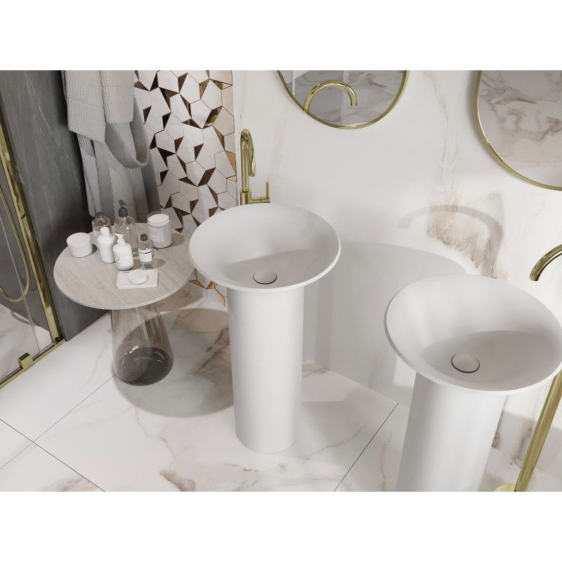 Mexen Leta самостоятелна мивка от конгломерат 45 x 45 cm, бяла мат - 26574500