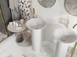 Mexen Leta самостоятелна мивка от конгломерат 45 x 45 cm, бяла мат - 26574500