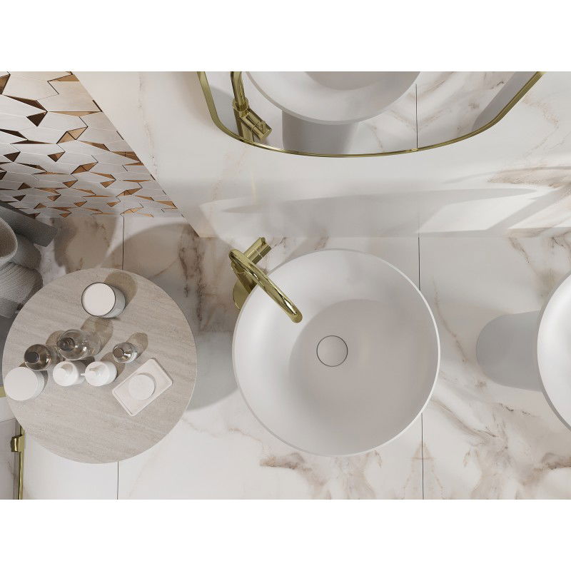 Mexen Leta самостоятелна мивка от конгломерат 45 x 45 cm, бяла мат - 26574500