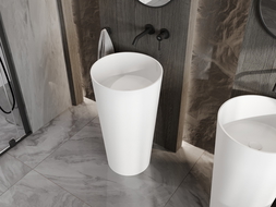 Mexen Onyx-01 свободностояща мивка от конгломерат 45 x 45 см, бял мат - 26524500