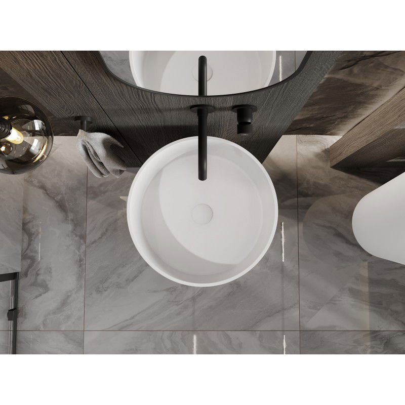 Mexen Onyx-01 свободно стояща мивка от конгломерат 45 x 45 см, бяла мат - 26524500