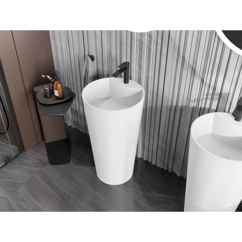 Mexen Onyx-02 свободностояща мивка от конгломерат 45 x 45 cm, бяла мат - 26544500