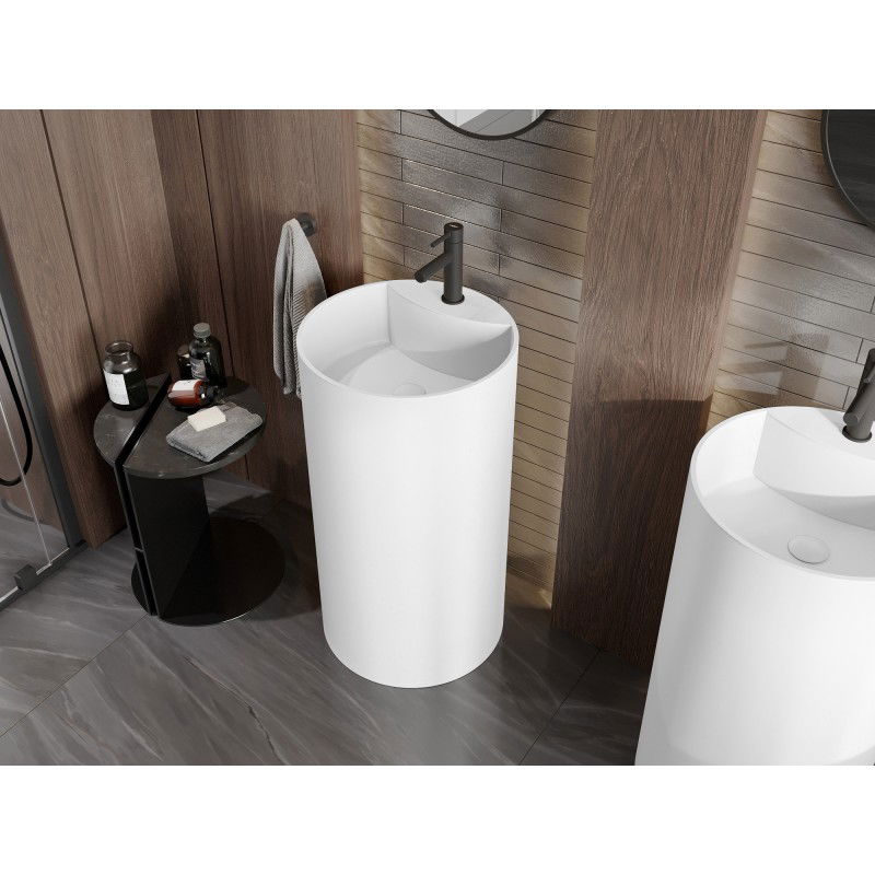 Mexen Ajax-02 свободностояща мивка от конгломерат 45 x 45 см, бяла мат - 26514500