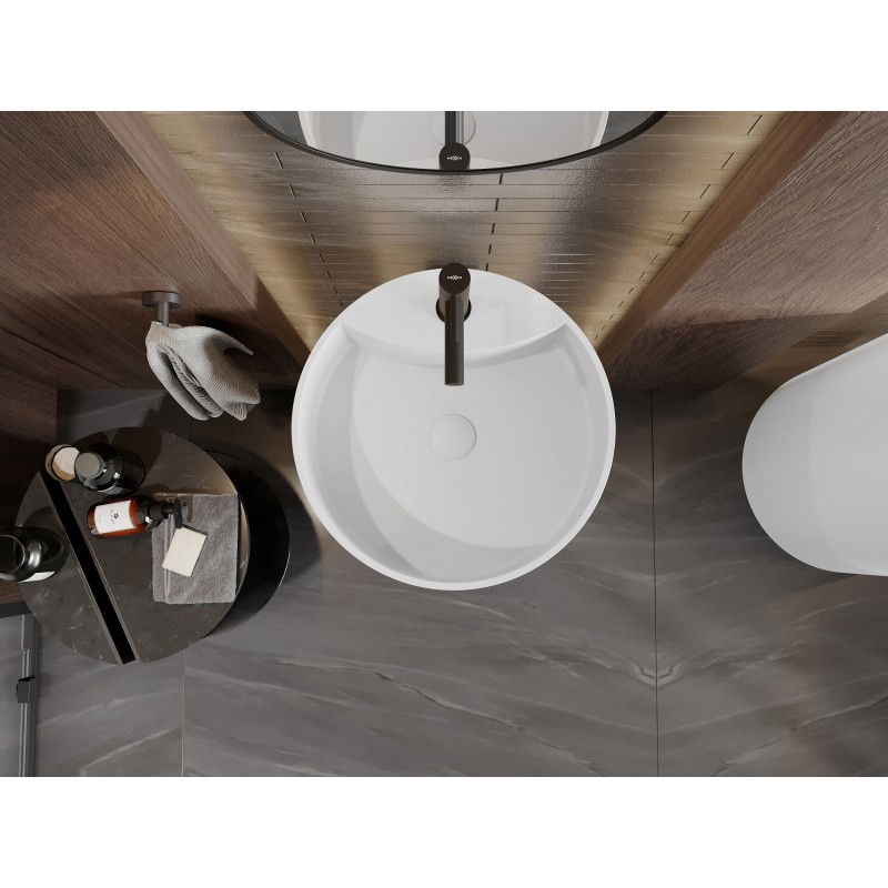 Mexen Ajax-02 свободностояща мивка от конгломерат 45 x 45 см, бяла мат - 26514500