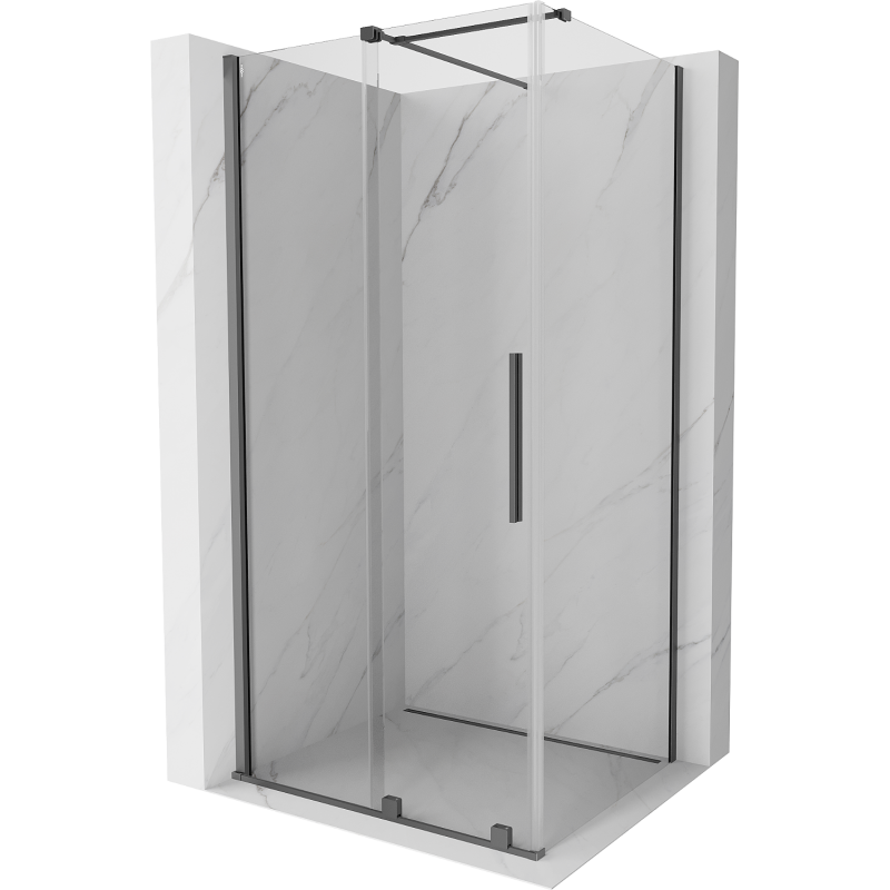 Mexen Velar плъзгаща се душ кабина 90 x 85 см, прозрачна, тъмно метално - 871-090-085-01-95
