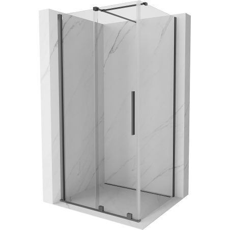 Mexen Velar плъзгаща се душ кабина 90 x 85 см, прозрачна, тъмно метално - 871-090-085-01-95