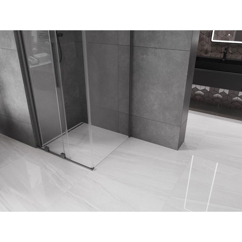Mexen Velar плъзгаща се душ кабина 110 x 110 см, прозрачен, тъмно метал - 871-110-110-01-95