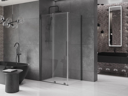 Mexen Velar плъзгаща се душ кабина 120 x 80 cm, прозрачна, gun metal - 871-120-080-01-95