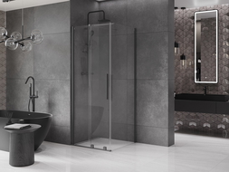 Mexen Velar плъзгаща се душ кабина 120 x 120 cm, прозрачна, gun metal - 871-120-120-01-95