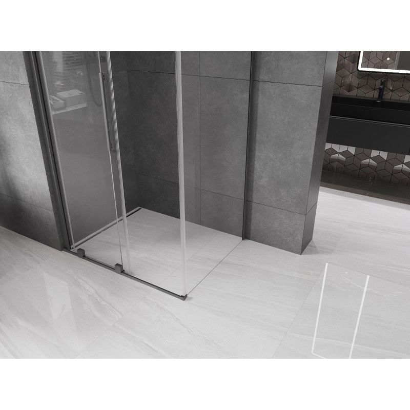 Mexen Velar плъзгаща се душ кабина 120 x 80 см, прозрачна, gun metal - 871-120-080-01-95