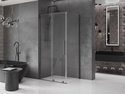 Mexen Velar плъзгаща се душ кабина 130 x 100 cm, прозрачна, gun metal - 871-130-100-01-95