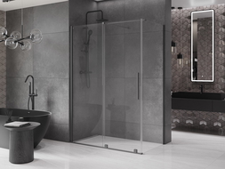 Mexen Velar разтегателна душ кабина 150 x 75 cm, прозрачна, тъмно сива - 871-150-075-01-95