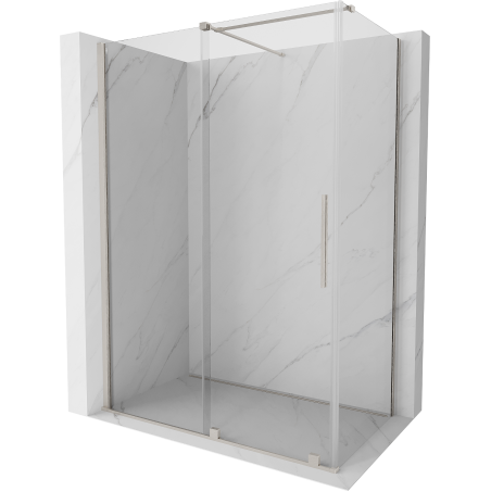 Mexen Velar плъзгаща се душ кабина 160 x 85 см, прозрачна, четкован никел