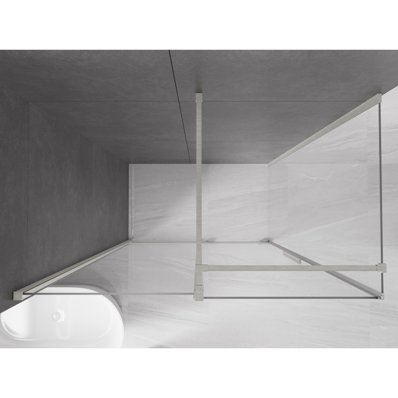 Mexen Velar плъзгащa душ-кабина 140 x 70 см, прозрачна, четкан никел - 871-140-070-01-97