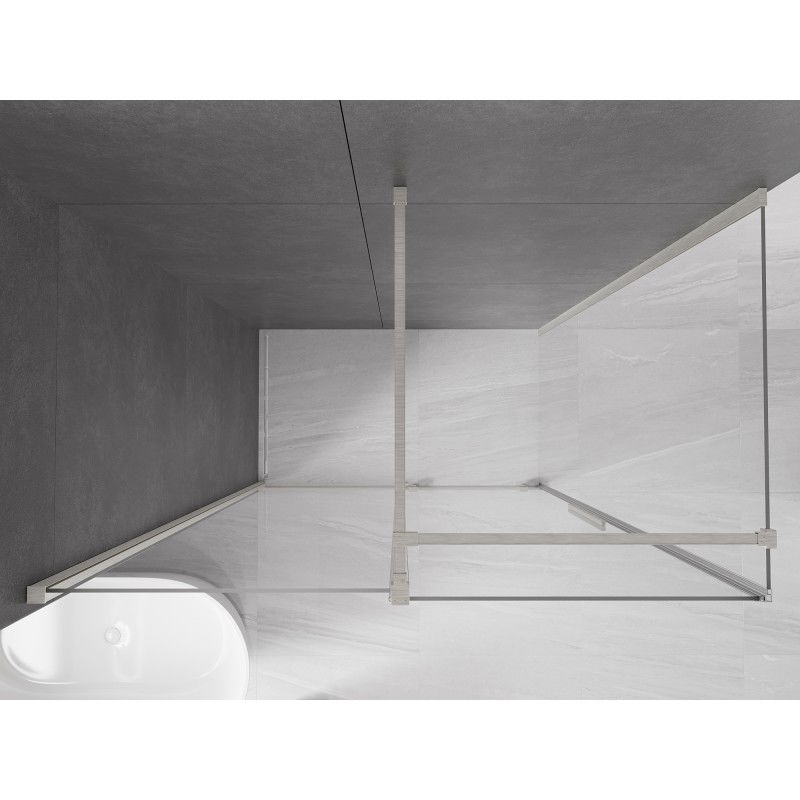 Mexen Velar плъзгаща се душ кабина 150 x 70 см, прозрачна, четкан никел - 871-150-070-01-97