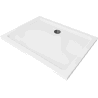 Mexen Flat правоъгълна плитка slim 120 x 100 cm, бяла, сифон черен - 40101012B